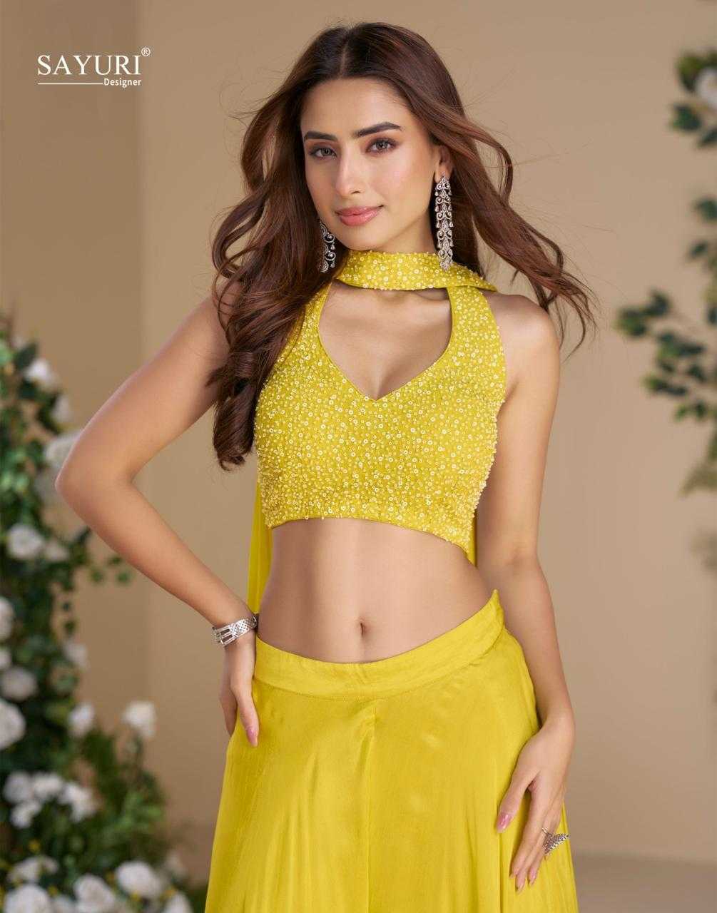 Chinon Silk  Embroidered Lehenga